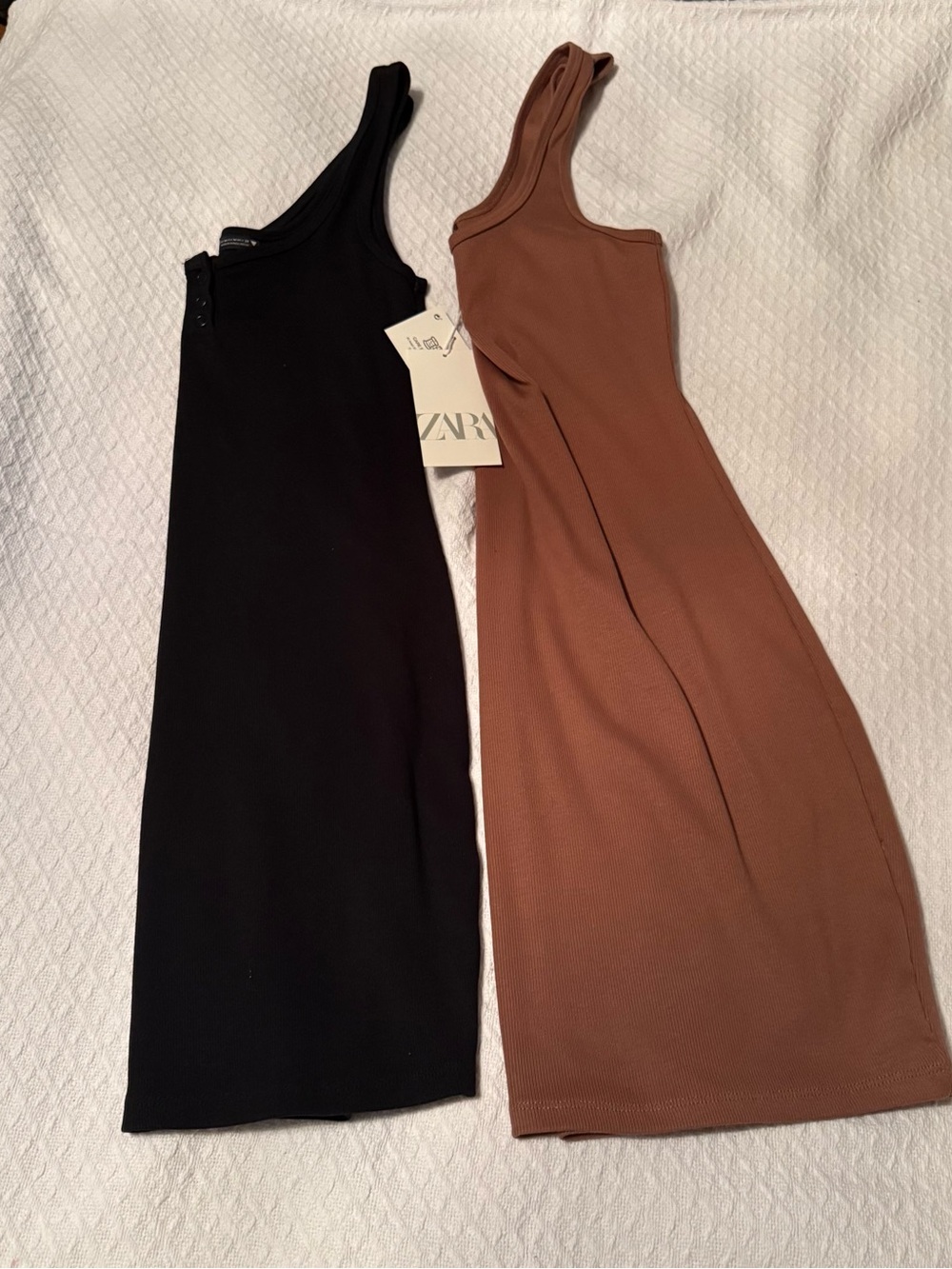 Zara Ribbed mini Dress bundle of 2!  in Black and Brown